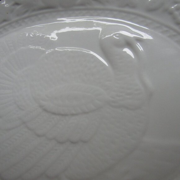 Extra Large Turkey Platter White Embossed Porcelain 18" x 14" - Picture 5 of 9
